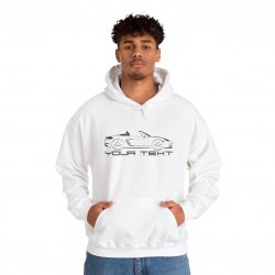 Hoodie mit PORSCHE 718 BOXSTER Silhouette – Anpassbarer Text