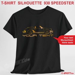 T-Shirt mit PORSCHE 718 BOXSTER Silhouette – Anpassbarer Text