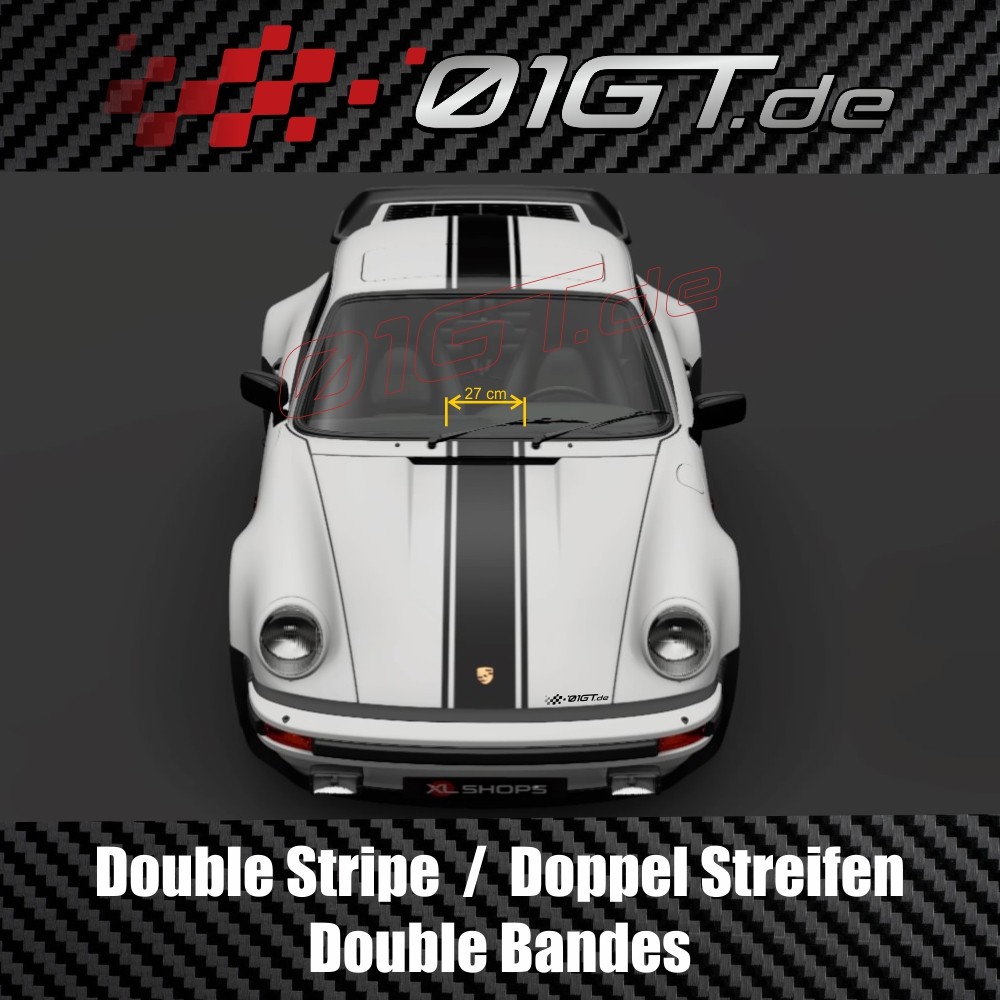 Double Porsche 911 Porsche Carrosserie Autocollants Porte Côté Jupe  Stickers Queue Toit Côté Bandes Portes Kits